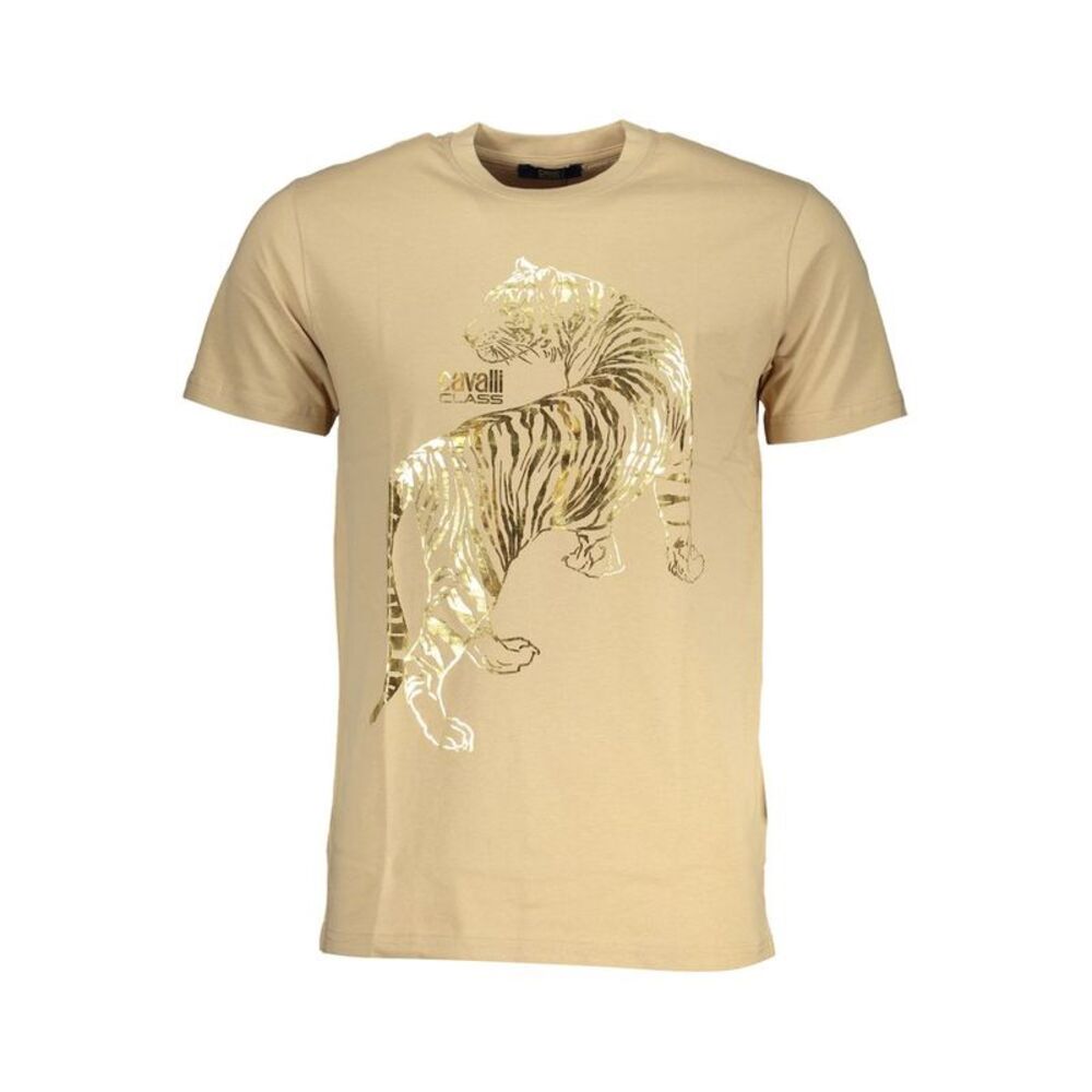 Cavalli Class Beige Cotton Men Men's T-Shirt
